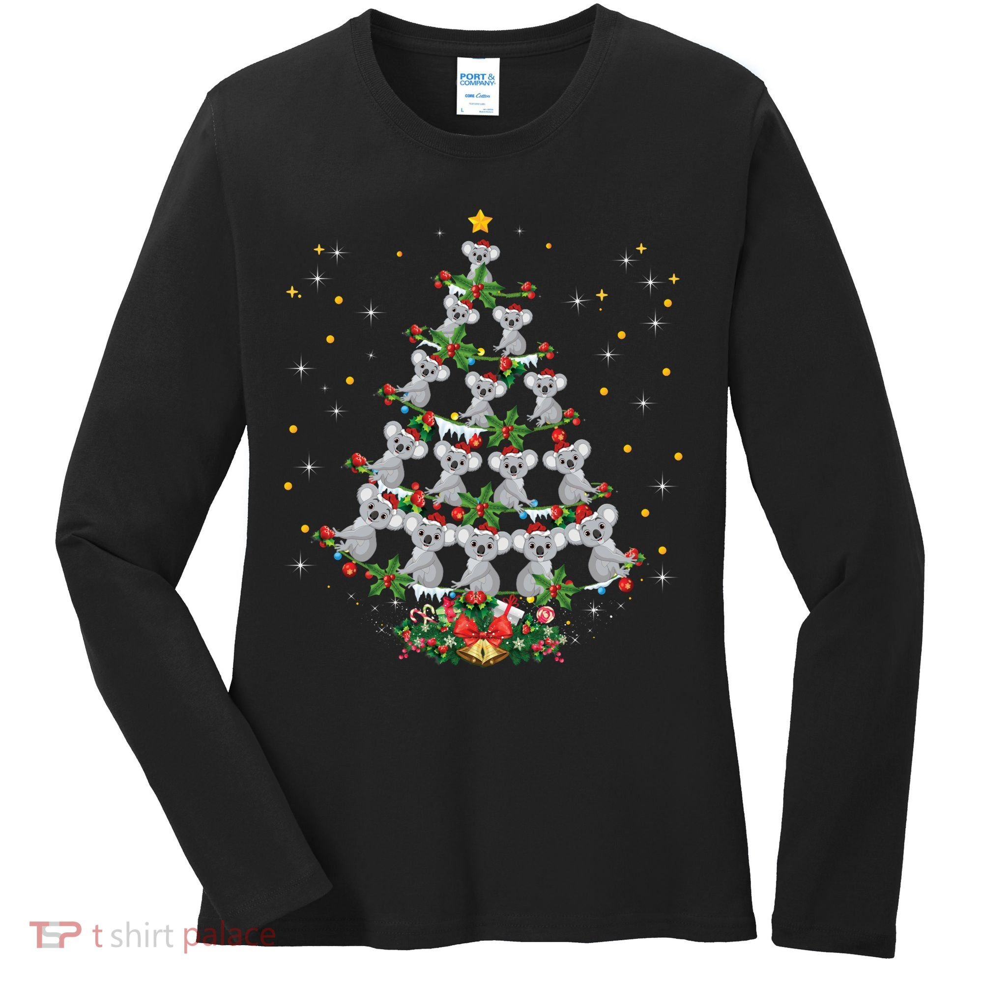 Funny Santa Koala Xmas Gift Koala Christmas Tree Long Sleeve Women's Long Sleeve Shirt