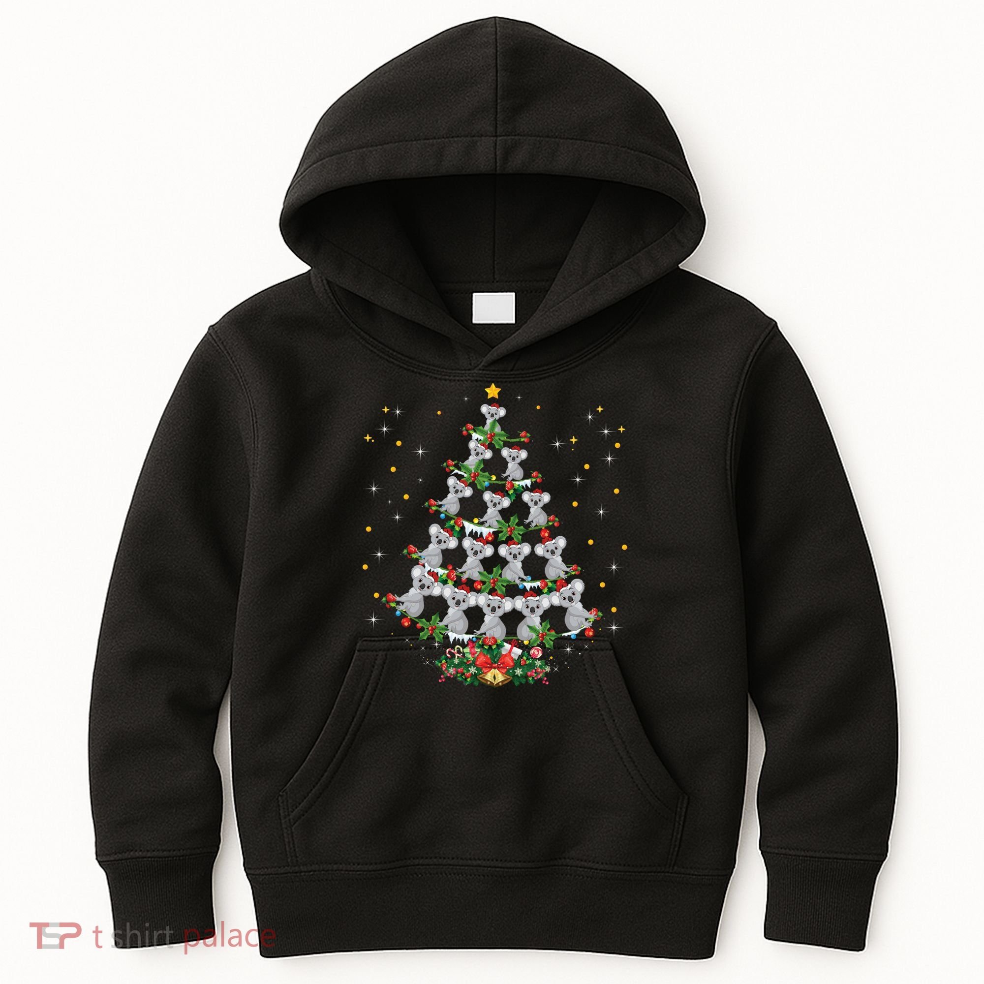 Funny Santa Koala Xmas Gift Koala Christmas Tree Long Sleeve Kids Hoodie
