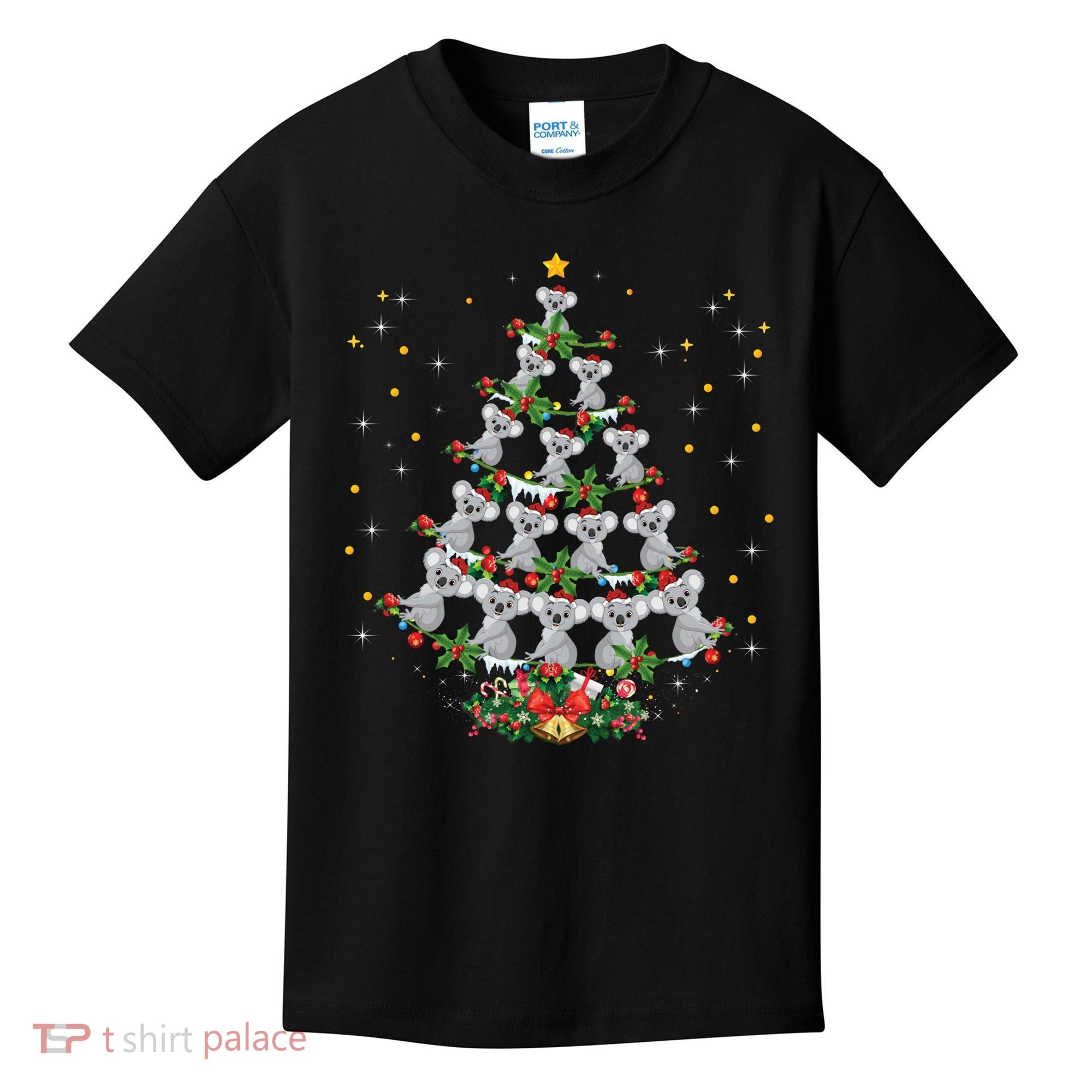 Funny Santa Koala Xmas Gift Koala Christmas Tree Long Sleeve Kids T-Shirt