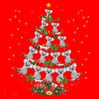 Funny Santa Koala Xmas Gift Koala Christmas Tree Long Sleeve Santa Hat thumb 1