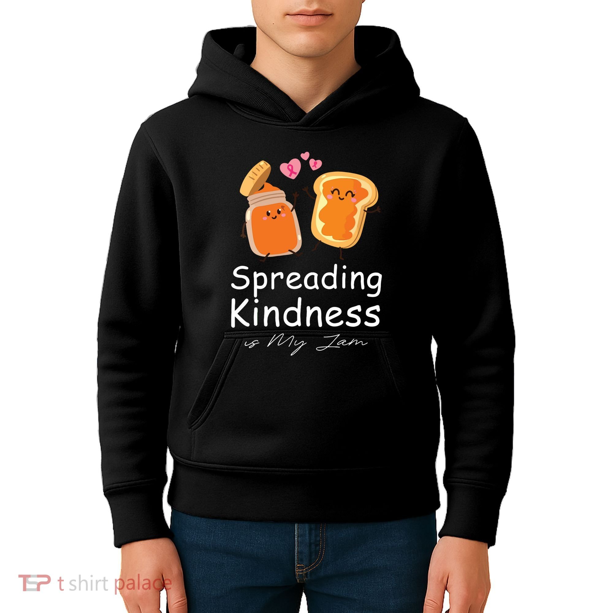 Funny Spreading Kindness Is My Jam Orange Unity Day Kids Hoodie