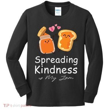 Funny Spreading Kindness Is My Jam Orange Unity Day Kids Long Sleeve Shirt