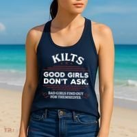 Funny Scottish Kilts Good Girl Don't Ask Scotland Women's Tank Top thumb 2