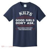Funny Scottish Kilts Good Girl Don't Ask Scotland Kids T-Shirt thumb 0