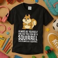 Funny Squirrel Lover Gifts Always Be Yourself Unless You Can Be A Squirrel Kids T-Shirt thumb 3