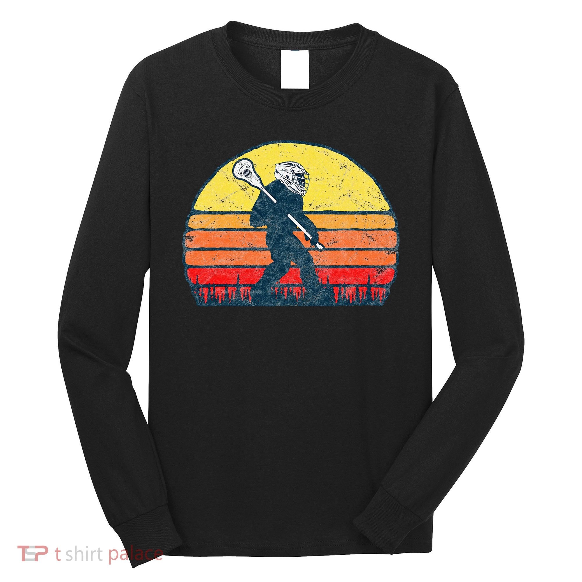 Funny Sasquatch Lax Bigfoot Lacrosse Long Sleeve Shirt
