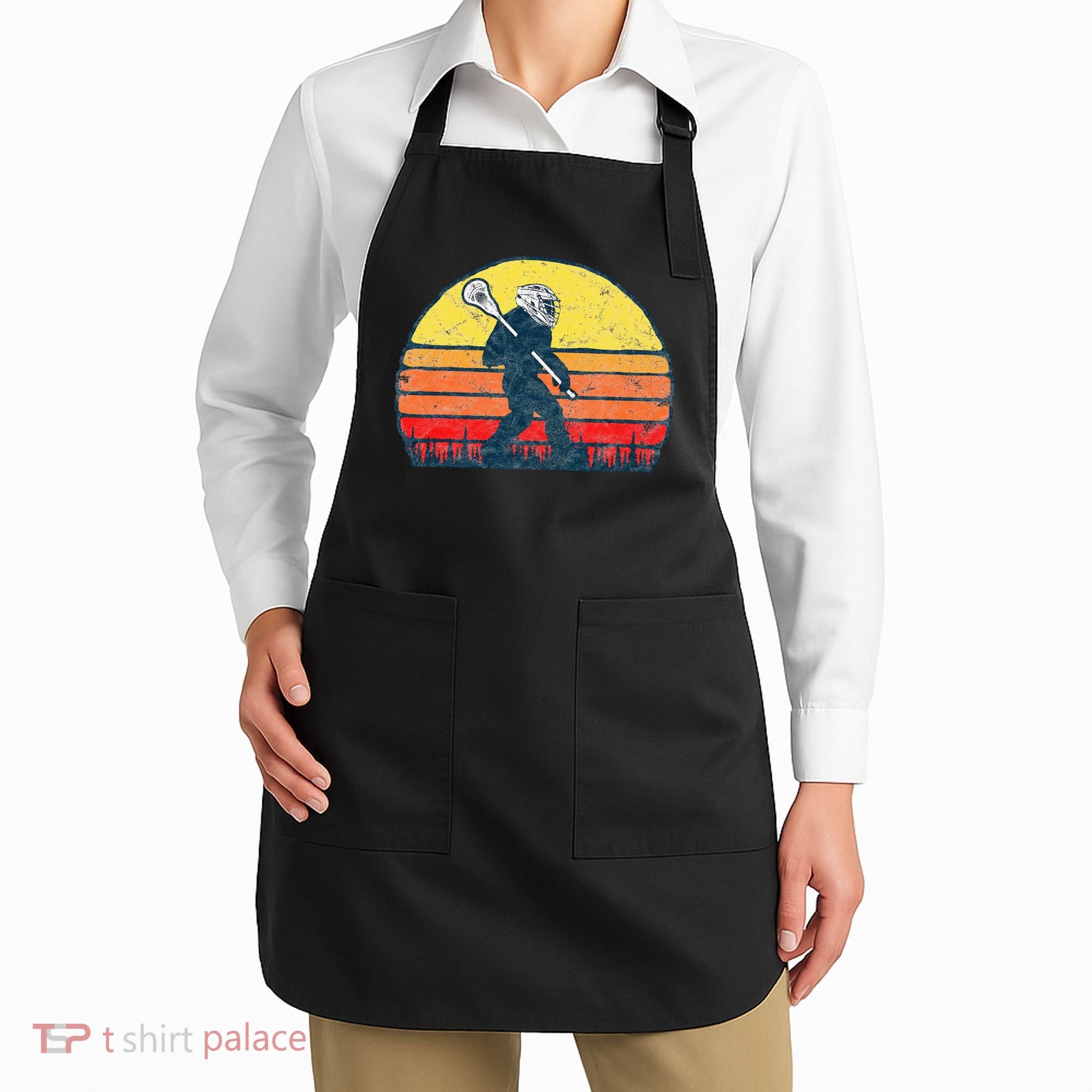 Funny Sasquatch Lax Bigfoot Lacrosse Apron
