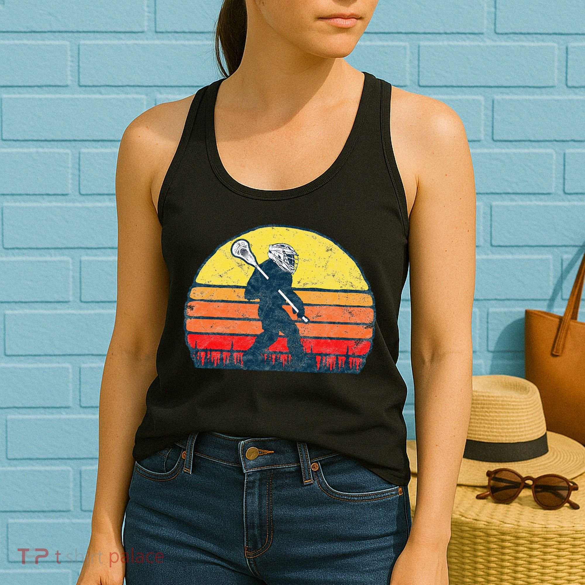 Funny Sasquatch Lax Bigfoot Lacrosse Women's Tank Top