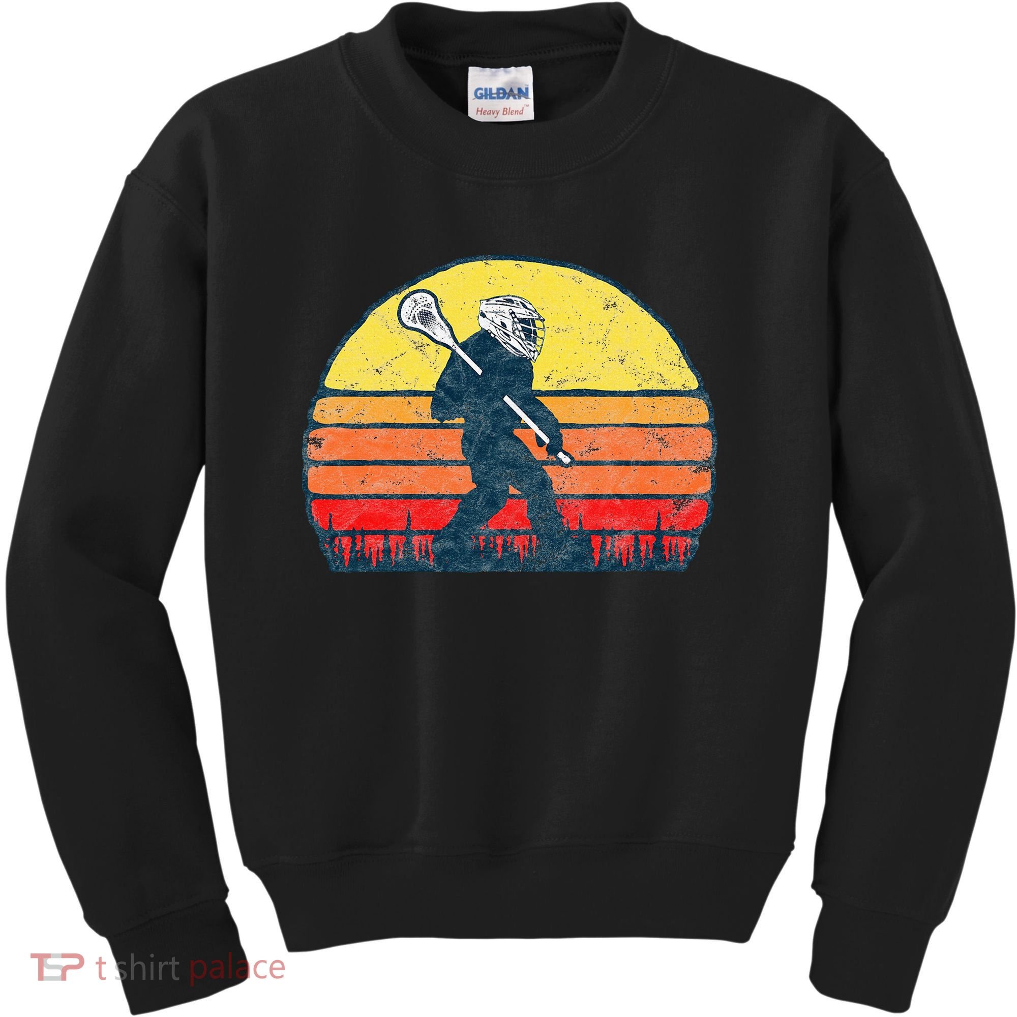 Funny Sasquatch Lax Bigfoot Lacrosse Kids Sweatshirt