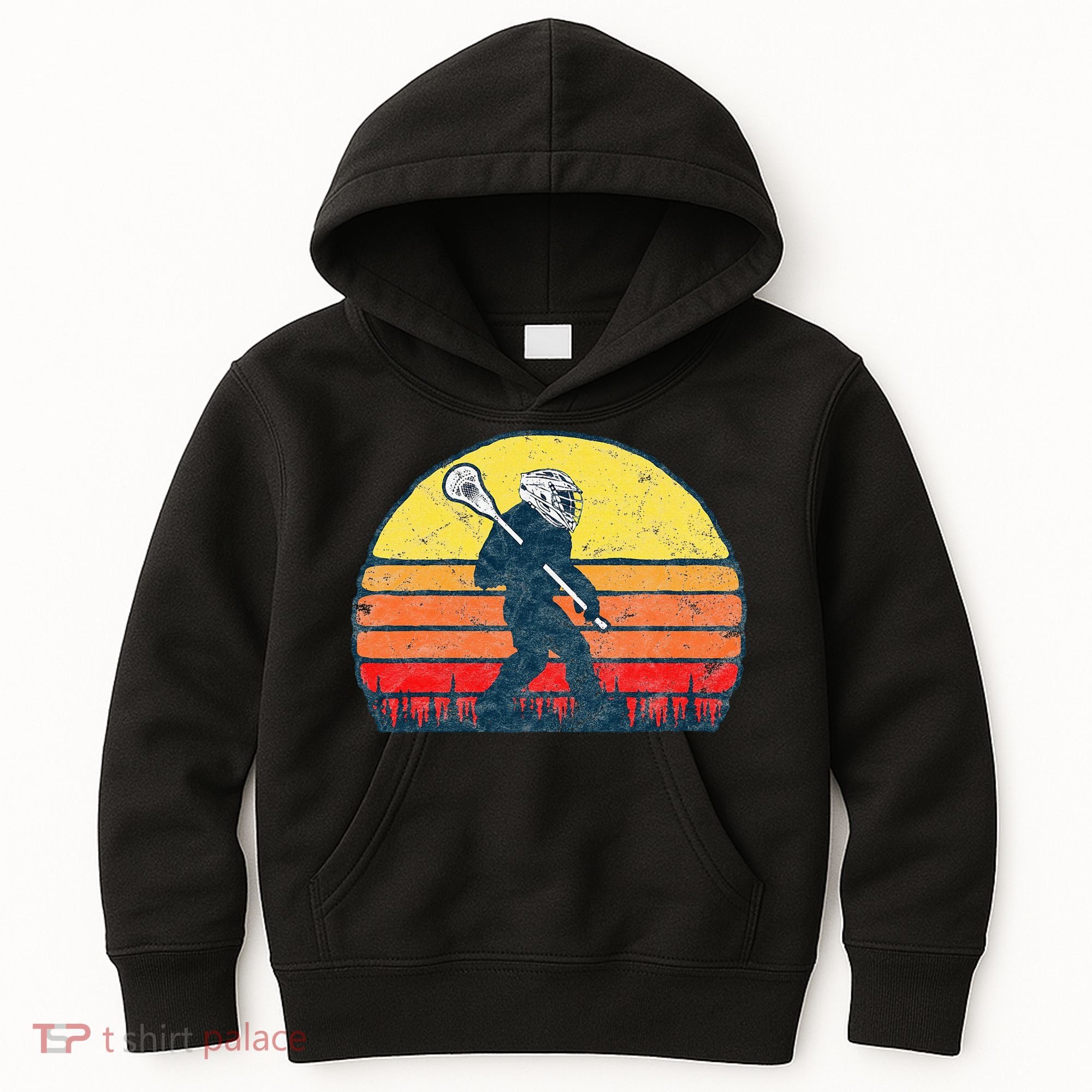 Funny Sasquatch Lax Bigfoot Lacrosse Kids Hoodie