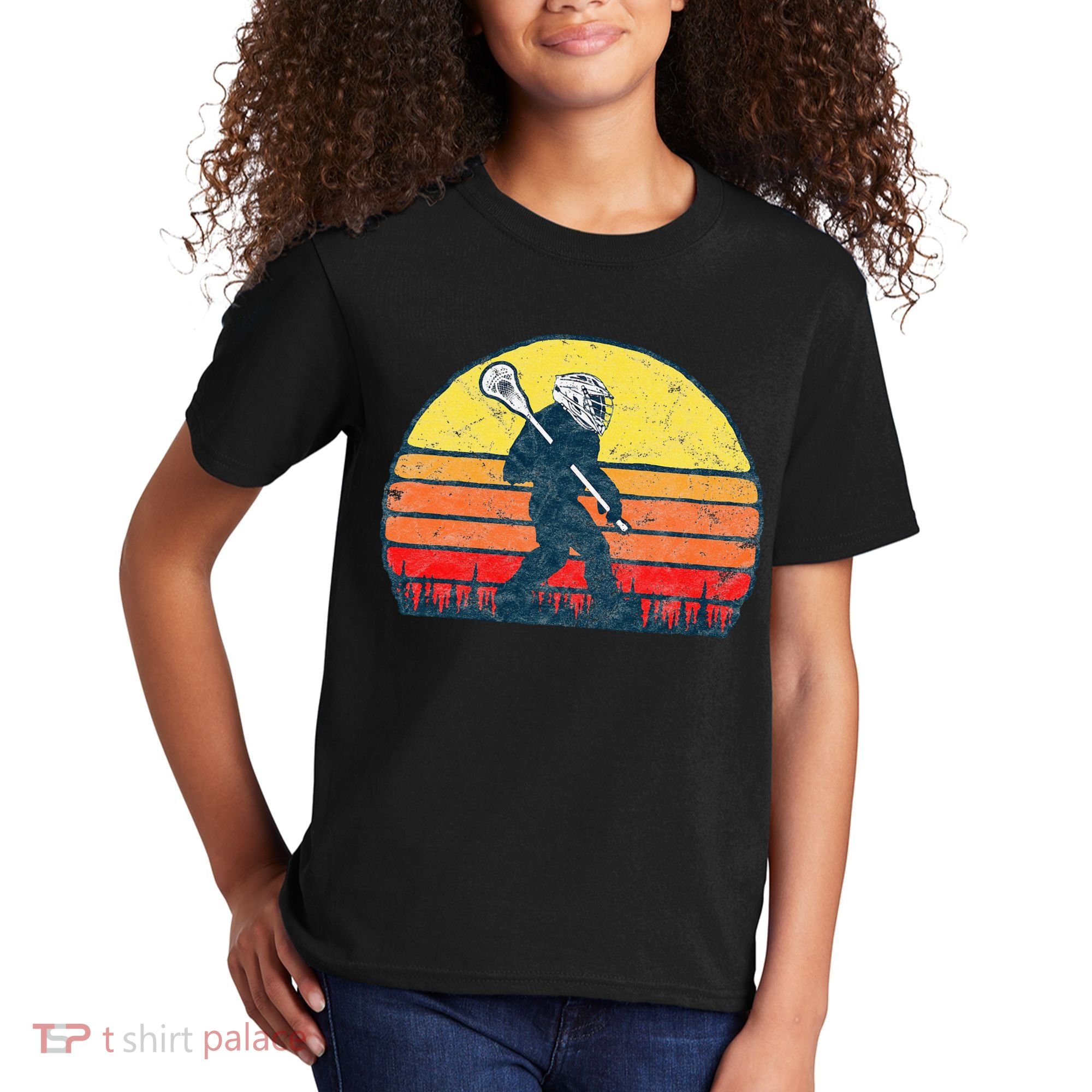Funny Sasquatch Lax Bigfoot Lacrosse Kids T-Shirt