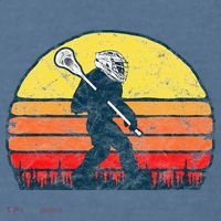 Funny Sasquatch Lax Bigfoot Lacrosse Garment-Dyed Sweatshirt thumb 2