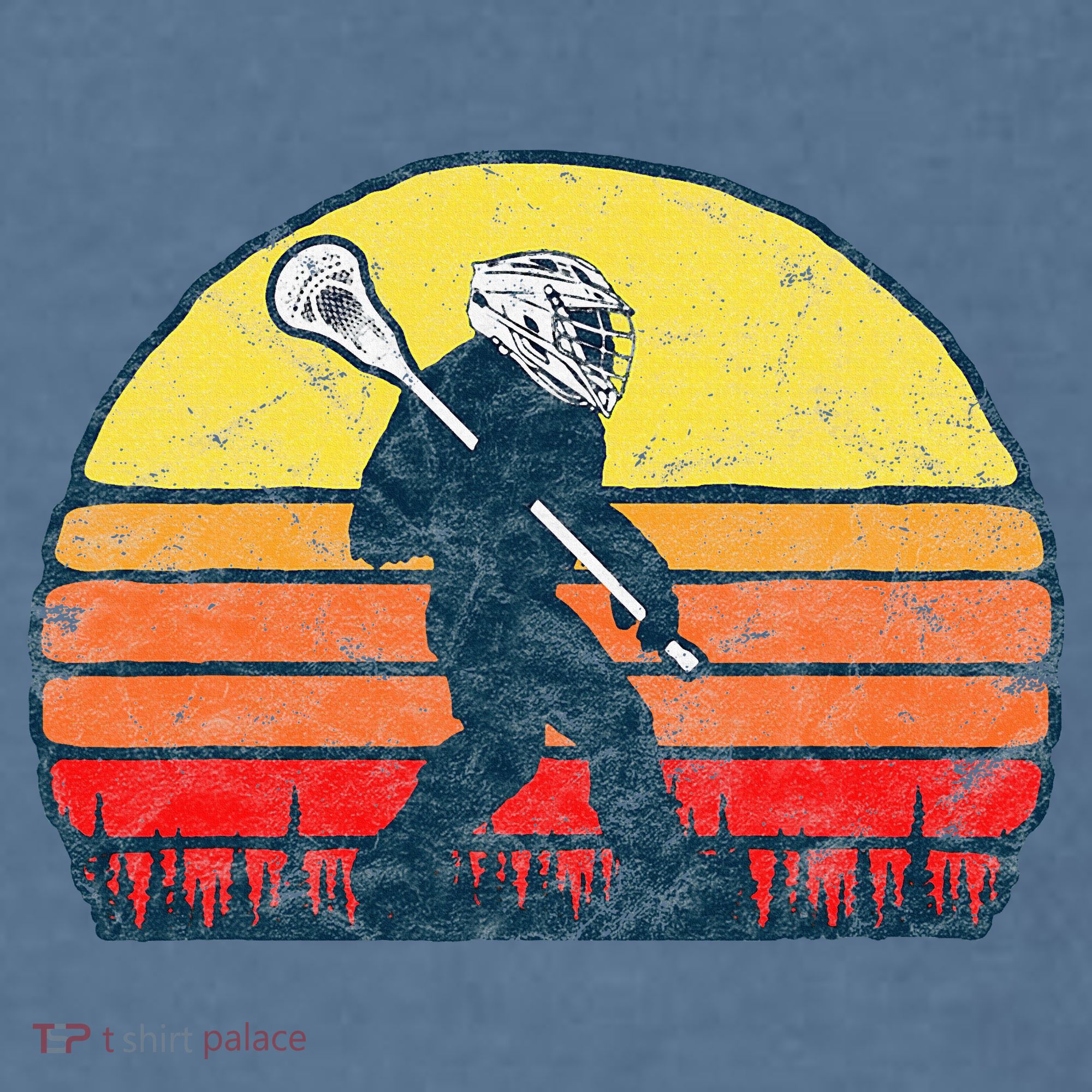 Funny Sasquatch Lax Bigfoot Lacrosse Garment-Dyed Sweatshirt
