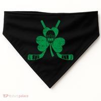 Funny Shamrock Leaf Hockey Sticks And Helmet St Patricks Day Gift USA-Made Doggie Bandana thumb 0
