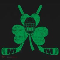 Funny Shamrock Leaf Hockey Sticks And Helmet St Patricks Day Gift Women's Hoodie thumb 2