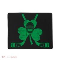 Funny Shamrock Leaf Hockey Sticks And Helmet St Patricks Day Gift Mousepad thumb 0