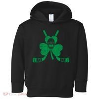 Funny Shamrock Leaf Hockey Sticks And Helmet St Patricks Day Gift Toddler Hoodie thumb 0