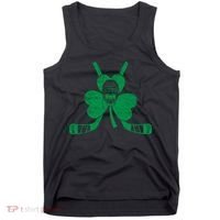 Funny Shamrock Leaf Hockey Sticks And Helmet St Patricks Day Gift Tank Top thumb 0