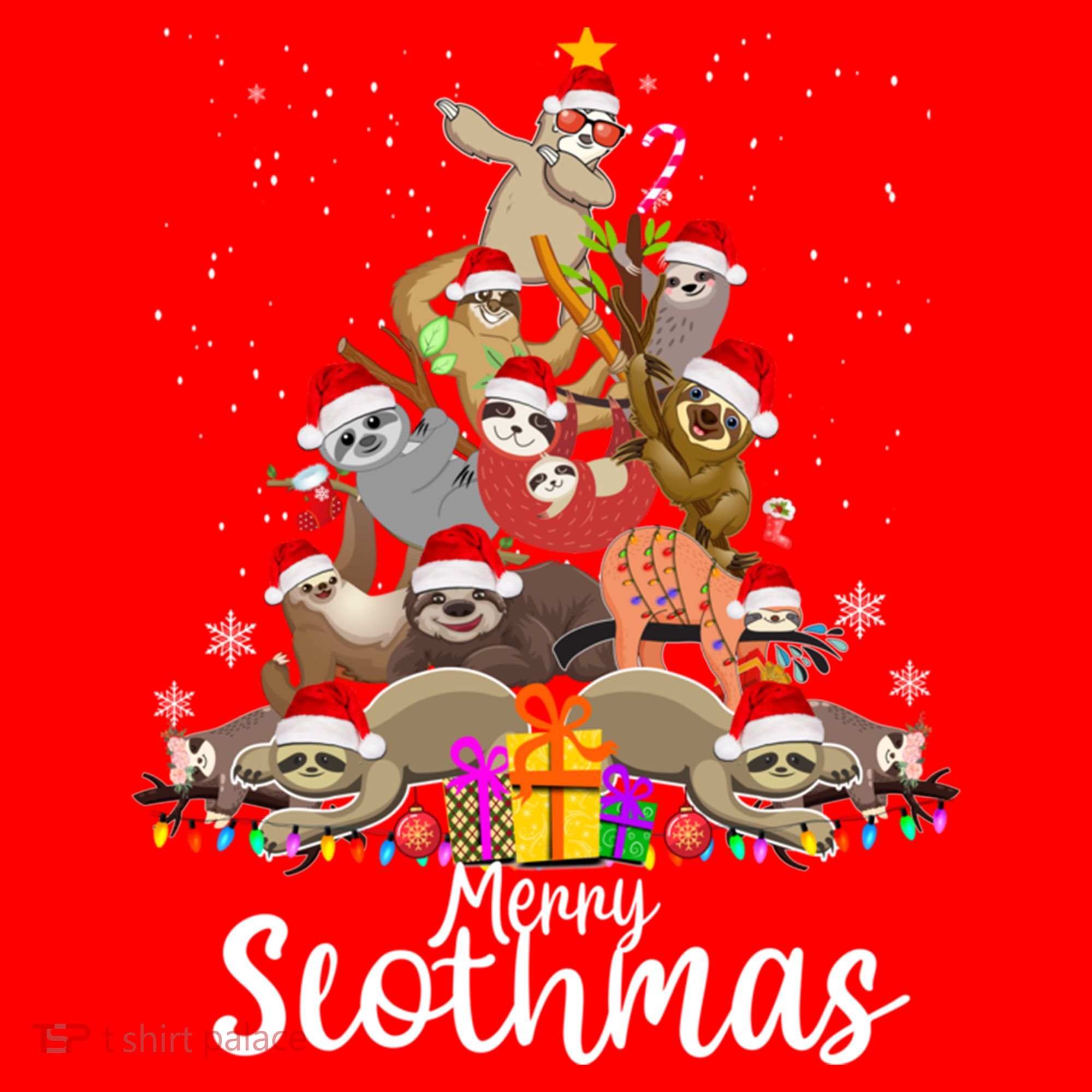For Sloth Lovers Cool Gift Santa Hat