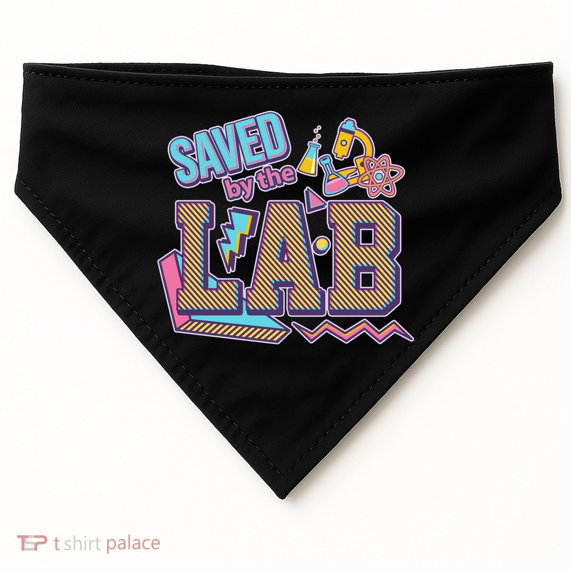 Funny School Lab Week Saved By The Lab USA-Made Doggie Bandana