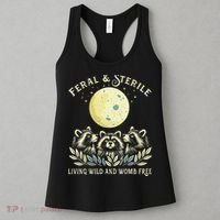 Feral & Sterile Living Wild And Womb Free Funny Racoon Retro Women's Tank Top thumb 3