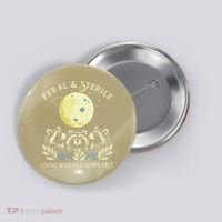 Feral & Sterile Living Wild And Womb Free Funny Racoon Retro Button thumb 0