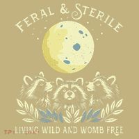 Feral & Sterile Living Wild And Womb Free Funny Racoon Retro Polo thumb 2
