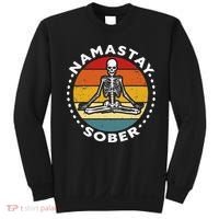 Funny Skeleton Lotus Position Yoga Sober Addiction Recovery Sweatshirt thumb 0
