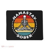 Funny Skeleton Lotus Position Yoga Sober Addiction Recovery Mousepad thumb 0