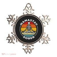Funny Skeleton Lotus Position Yoga Sober Addiction Recovery Ornament thumb 0