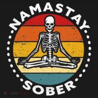 Funny Skeleton Lotus Position Yoga Sober Addiction Recovery Women's Tank Top thumb 5