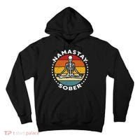 Funny Skeleton Lotus Position Yoga Sober Addiction Recovery Tall Hoodie thumb 0