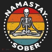 Funny Skeleton Lotus Position Yoga Sober Addiction Recovery Golf Towel thumb 3