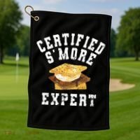 Funny S'more Lover Meme Certified Smore Expert Golf Towel thumb 1