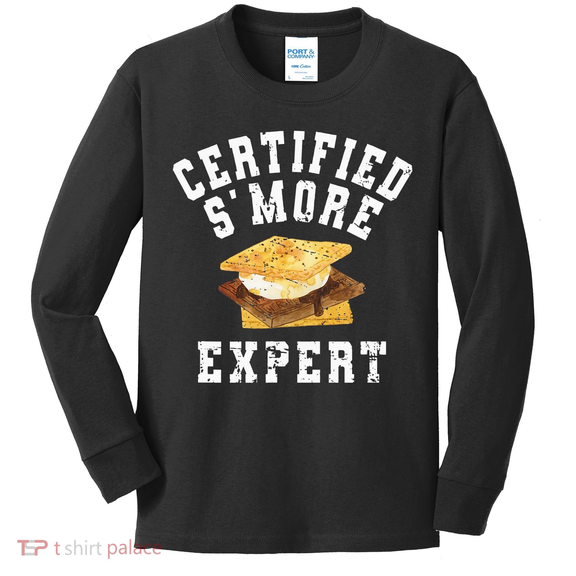 Funny S'more Lover Meme Certified Smore Expert Kids Long Sleeve Shirt