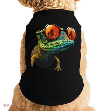 Funny Smart Looking Lizard With Glasses Doggie Tank