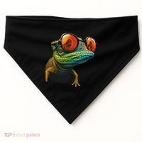 Funny Smart Looking Lizard With Glasses USA-Made Doggie Bandana thumb 0