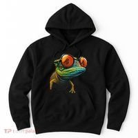 Funny Smart Looking Lizard With Glasses Hoodie thumb 0