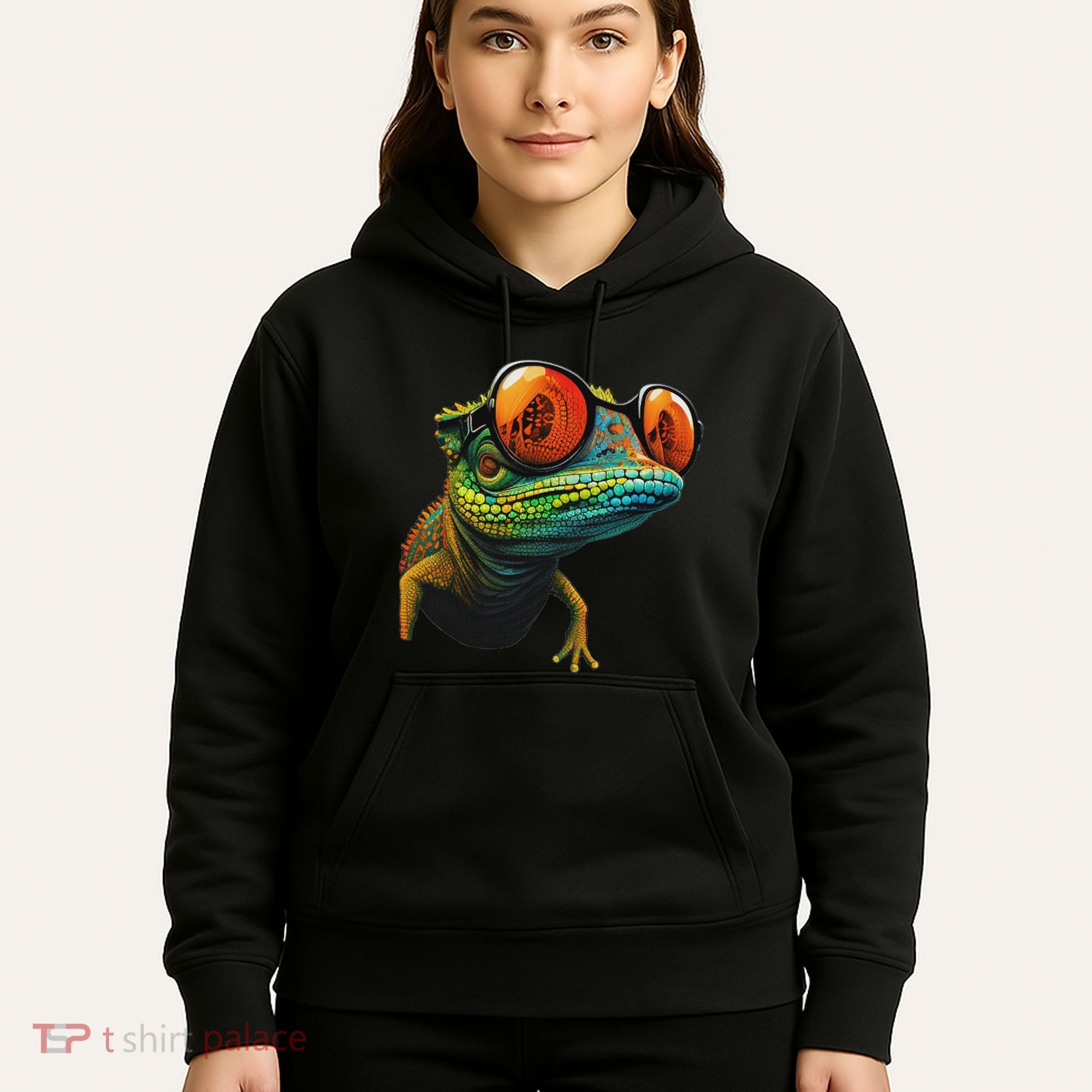 Funny Smart Looking Lizard With Glasses Hoodie