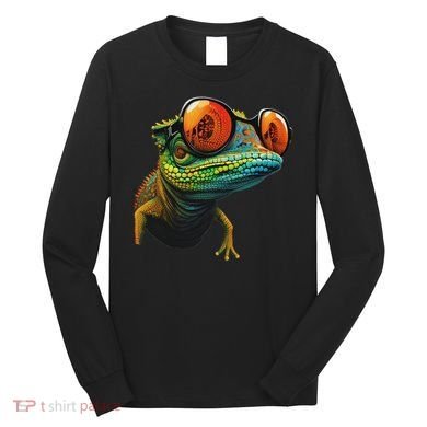 Funny Smart Looking Lizard With Glasses Long Sleeve Shirt