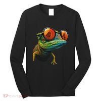 Funny Smart Looking Lizard With Glasses Long Sleeve Shirt thumb 0