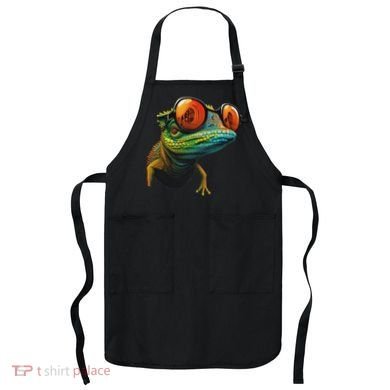 Funny Smart Looking Lizard With Glasses Apron