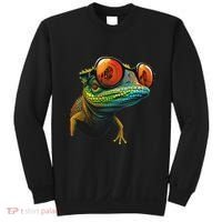 Funny Smart Looking Lizard With Glasses Sweatshirt thumb 0