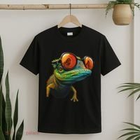 Funny Smart Looking Lizard With Glasses T-Shirt thumb 2