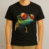 Funny Smart Looking Lizard With Glasses T-Shirt thumb 3