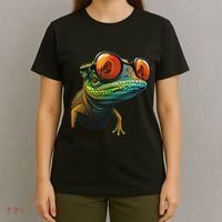 Funny Smart Looking Lizard With Glasses T-Shirt thumb 4
