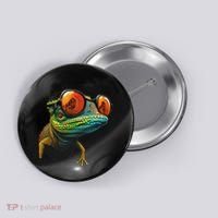 Funny Smart Looking Lizard With Glasses Button thumb 0