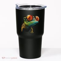 Funny Smart Looking Lizard With Glasses Tumbler thumb 0