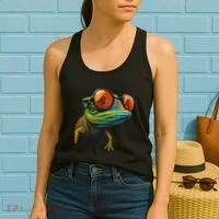 Funny Smart Looking Lizard With Glasses Women's Tank Top thumb 2