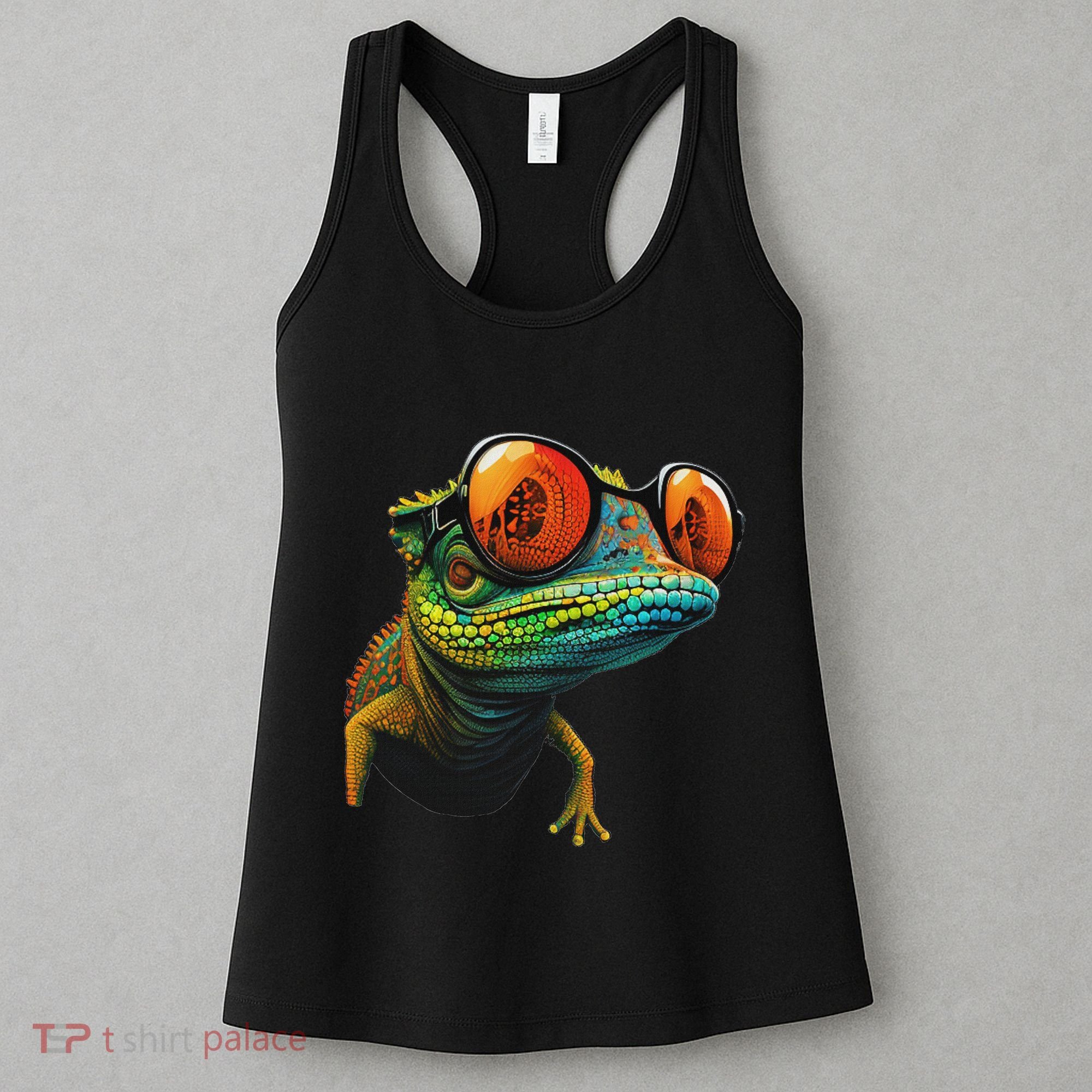 Funny Smart Looking Lizard With Glasses Women's Tank Top